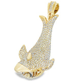 3D Shark Gold CZ Iced Out Pendant HipHopBling