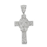 3D Skull Cross CZ Iced Out Pendant HipHopBling