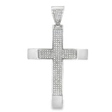 4 Row Polished Row Cross CZ Iced Out Pendant HipHopBling