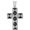 Pyramid Black & White Cross CZ Iced Out Pendant