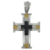 Bar Cross 3 Color CZ Iced Out Pendant