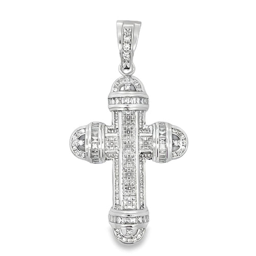 Baguette Cathedral Cross CZ Iced Out Pendant HipHopBling