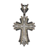 Black Baller Yellow Black & White CZ Cross Iced Out Pendant HipHopBling