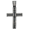 Black & White Stripe Black Cross CZ Iced Out Pendant HipHopBling