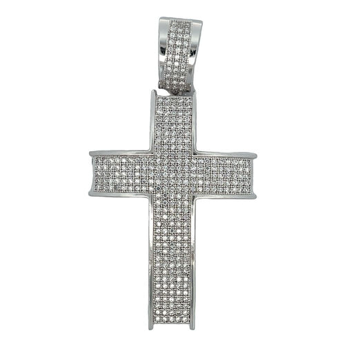 Bridge CZ Cross Iced Out Pendant HipHopBling