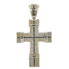 Chunky Gold Black & Yellow White CZ Cross Iced Out Pendant HipHopBling