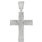 Clean 5 Row Cross CZ Iced Out Pendant HipHopBling