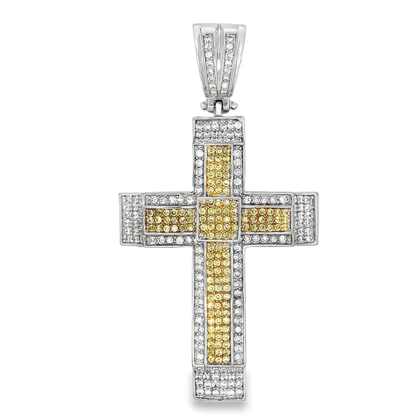 Clean Cross Canary CZ Iced Out Pendant HipHopBling