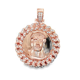 Cuban Jesus Medallion Rose Gold CZ Iced Out Pendant HipHopBling