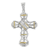 Fancy Ribbon Cross CZ Iced Out Pendant HipHopBling