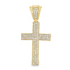 Gold 4 Row Cross CZ Iced Out Pendant HipHopBling