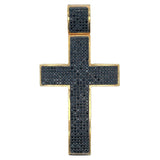 Gold All Black CZ Cross Iced Out Pendant HipHopBling