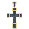 Gold Chunky Black & Yellow CZ Cross Iced Out Pendant HipHopBling