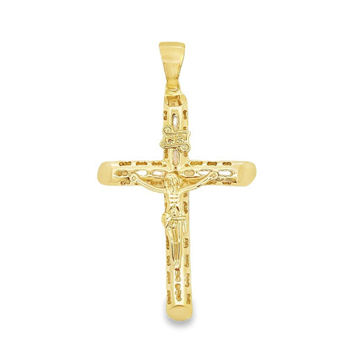 Gold Jesus Crucifix INRI Cross Pendant HipHopBling