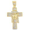 Gold Jesus Face on Cross CZ Iced Out Pendant HipHopBling