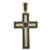 Gold Layered Black & Yellow CZ Iced Out Cross Pendant HipHopBling