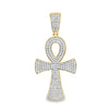 Gold Thick Pave Ankh Cross CZ Iced Out Pendant HipHopBling