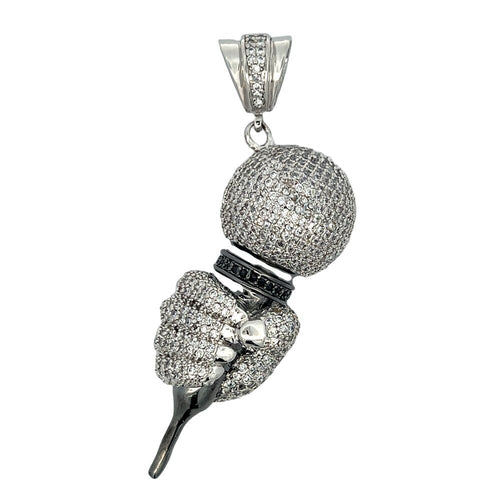 Hip Hop Microphone CZ Iced Out Pendant HipHopBling