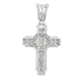 Imperial Baguette Cross CZ Iced Out Pendant HipHopBling