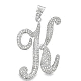 K Cursive CZ Iced Out Pendant HipHopBling