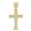 Larger Gold Pointy Edges CZ Cross Iced Out Pendant HipHopBling