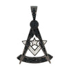 Masonic Star Black CZ Iced Out Pendant HipHopBling