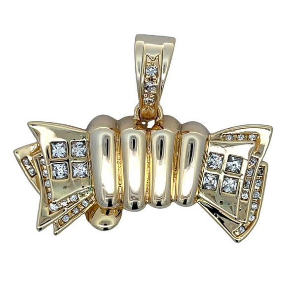 Money Fist Gold CZ Iced Out Pendant HipHopBling