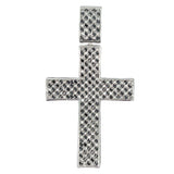 Pave Checkered Black & White CZ Cross Iced Out Pendant HipHopBling