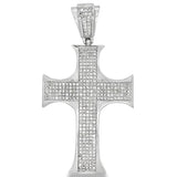 Pointed Edge Cross CZ Iced Out Pendant HipHopBling