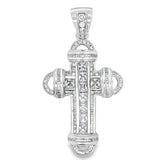 Princess Cut Disc Cross CZ Iced Out Pendant HipHopBling