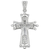 Princess Cut Ice Tip Cross CZ Iced Out Pendant HipHopBling