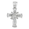 Princess Cut Ribbon X Cross CZ Iced Out Pendant HipHopBling