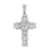 Princess Cut X Cross CZ Iced Out Pendant HipHopBling