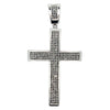 Rhodium Black 4 Row CZ Cross Iced Out Pendant HipHopBling