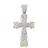 Rhodium Bling Bling CZ Cross Iced Out Pendant HipHopBling