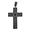 Rhodium Layered Black CZ Iced Out Cross Pendant HipHopBling