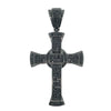 Rounded Taper Cross Black CZ Iced Out Pendant HipHopBling