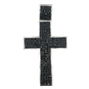 Thick Black CZ Cross Iced Out Pendant HipHopBling