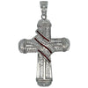 Thick Ribbon Cross CZ Iced Out Pendant HipHopBling