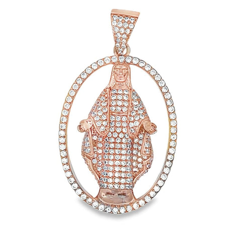 Ankh Cross Rose Gold Pave CZ Iced Out Pendant