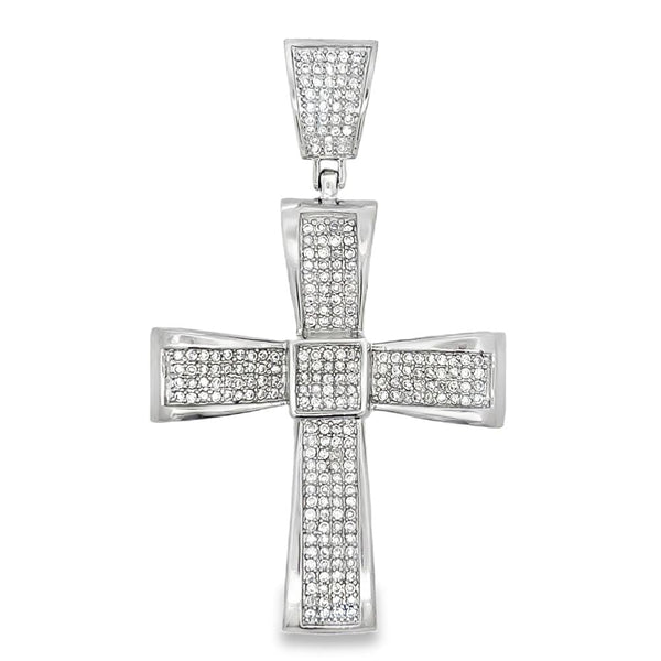 Wealthy Cross CZ Iced Out Pendant HipHopBling