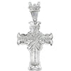 X Ribbon Cross CZ Iced Out Pendant HipHopBling