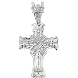 X Ribbon Cross CZ Iced Out Pendant HipHopBling