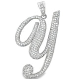 Y Cursive CZ Iced Out Pendant HipHopBling