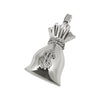 Money Bag Sack Rhodium CZ Bling Bling Pendant