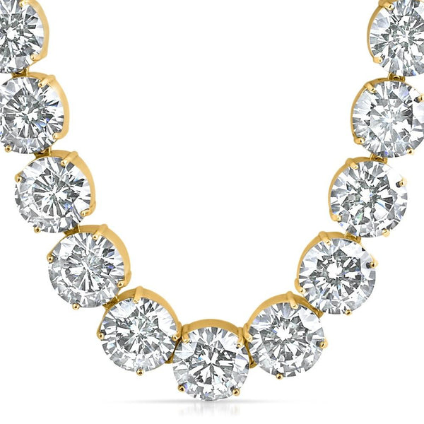 Jumbo 20MM Gold Steel CZ Tennis Chain