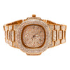 Custom Bling Bling Rose Gold Blizzard Watch