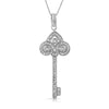 Spade Key .925 Sterling Silver Micro Pave CZ Pendant