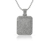 Bling Bling CZ Rhodium Mini Dog Tag Pendant