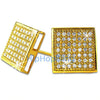 XL Box Gold Vermeil CZ Micro Pave Iced Out Earrings .925 Silver